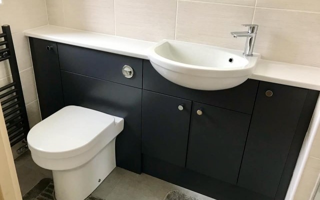 11 - Splash Kitchens & Bathrooms - Fitted Unit with a Back-to-wall Toilet and Vanity Basin